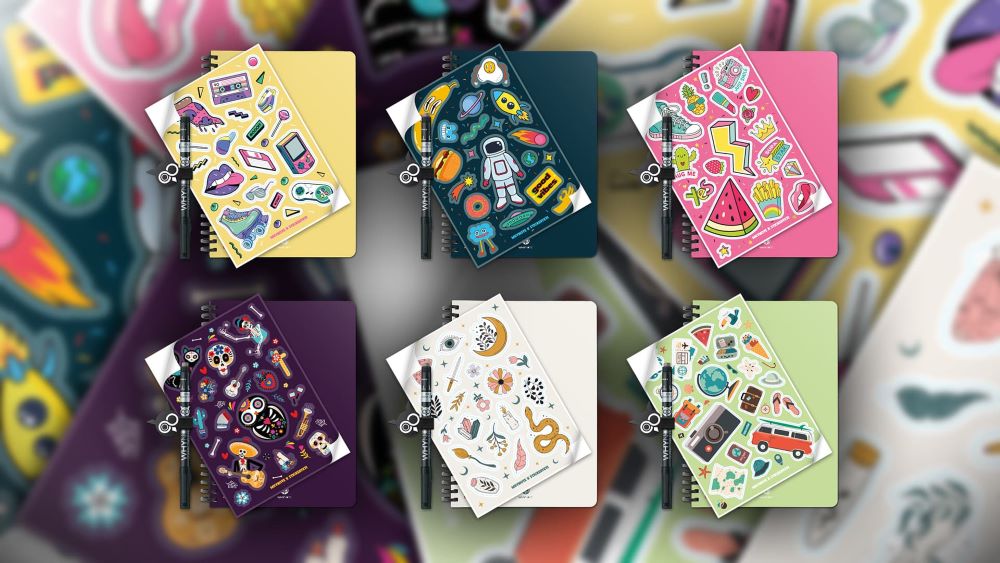 Collaboration exclusive: personnalise ton bloc-notes réutilisable avec des stickers uniques!